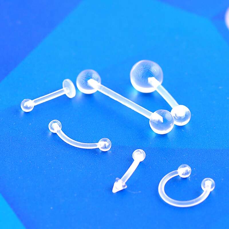 

6pcs Transparent Nose Ring, Clear