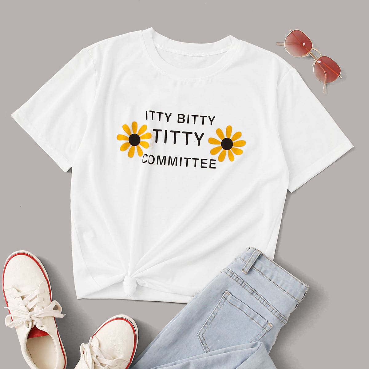 

Letter Graphic White Tee