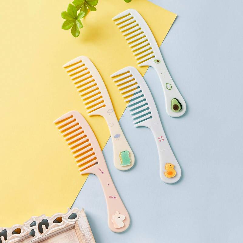 

1pc Random Color Cartoon Decor Teeth Hair Comb