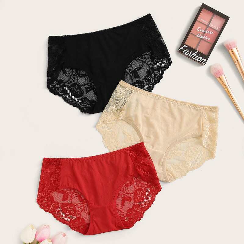 

3pack Floral Lace Panty Set, Multicolor
