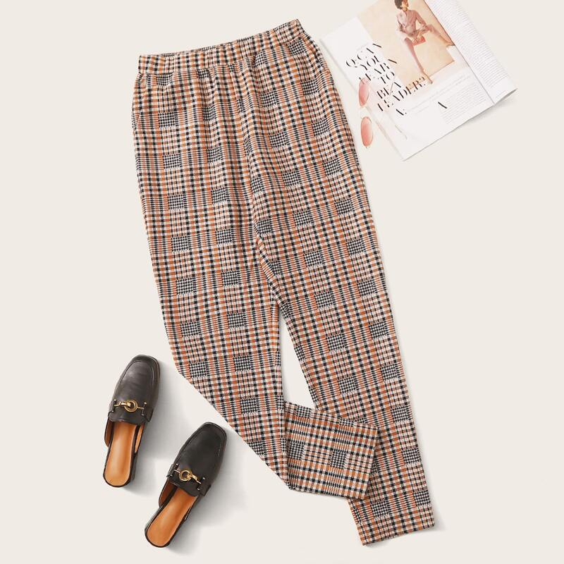 

Slant Pocket Plaid Pants, Multicolor