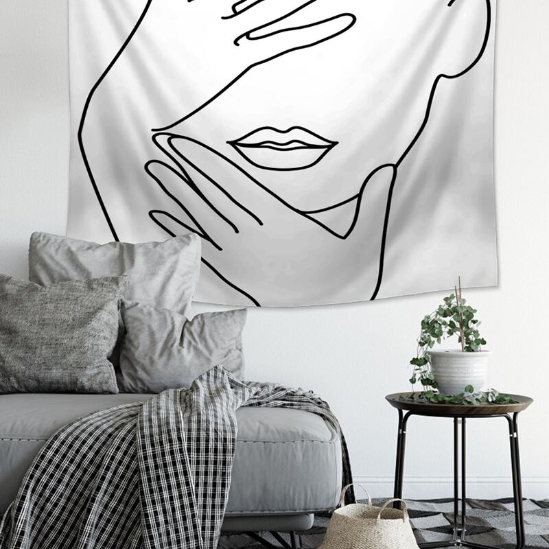 

Abstract Face Print Tapestry