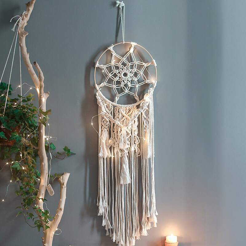 

Flower Tassel Dream Catcher Wall Hanging Decor