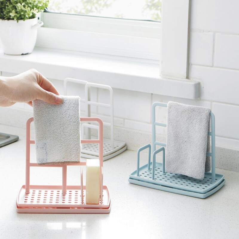 

1pc Dishcloth Stand Rack With Drain Hole, Multicolor