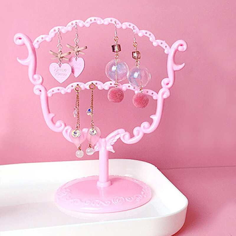 

1pc Wine Shaped Earrings Display Rack, Pink