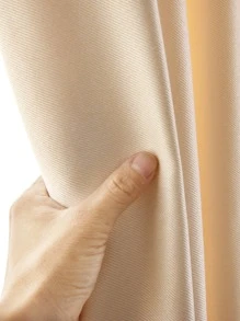 1pc Plain Blackout Curtain - Beige - View 3