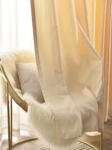 1pc Plain Blackout Curtain - Beige - View 4