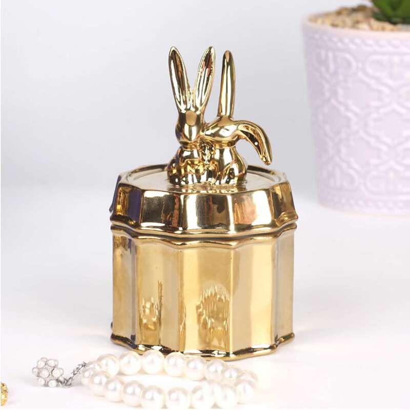 

1pc Animal Decor Jewelry Storage Box, Gold