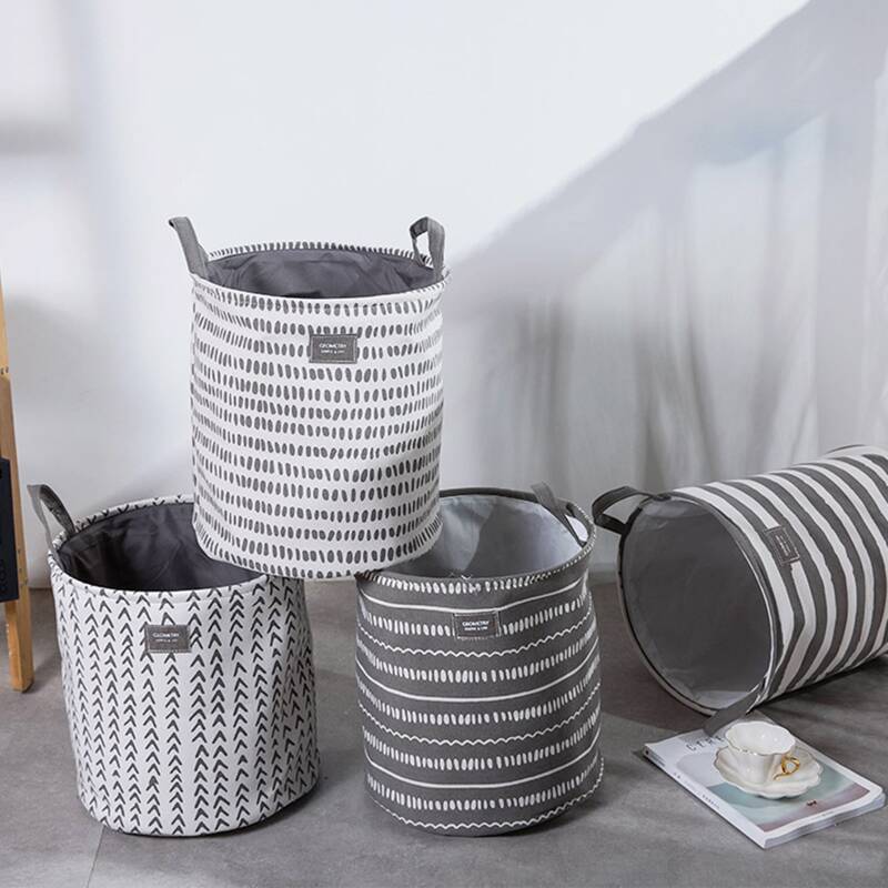 

1pc Laundry Storage Basket With Handle, Multicolor
