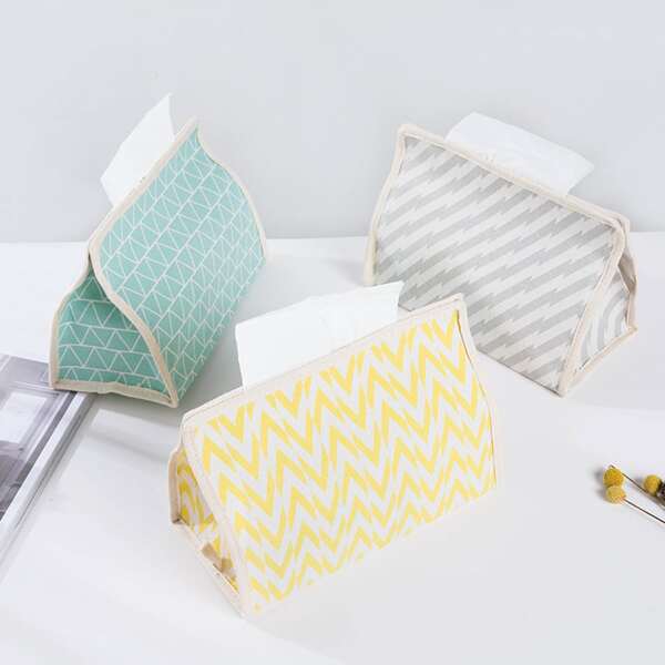 

1pc Simple Pattern Tissue Bag, Multicolor