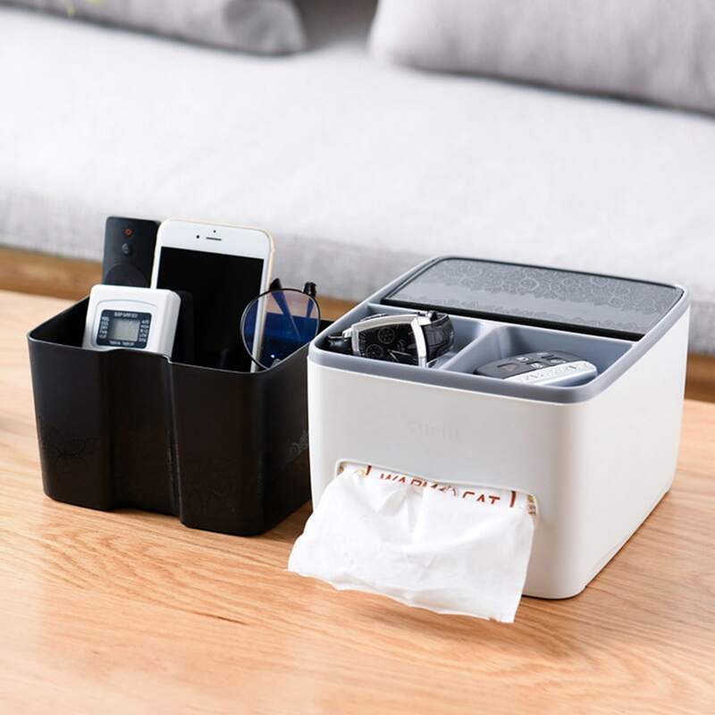 

1pc Multifunctional Plastic Tissue Box, Multicolor