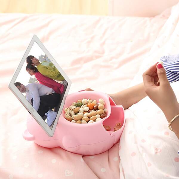 

Desktop Phone Holder Design Dual-layer Snack Storage Box, Multicolor