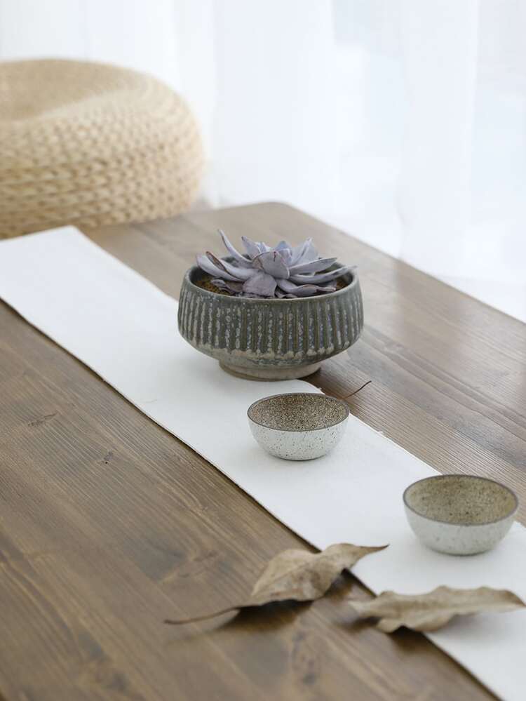 1pc Plant & Gingham Print Table Runner - Multicolor - View 5