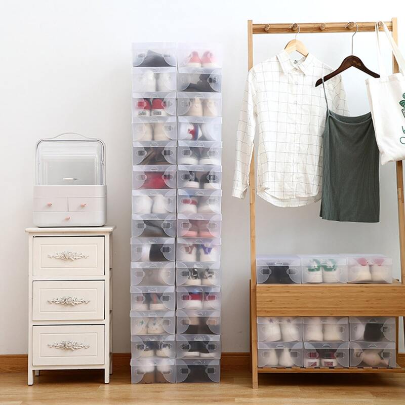 

1pc Transparent Shoes Storage Box, Multicolor