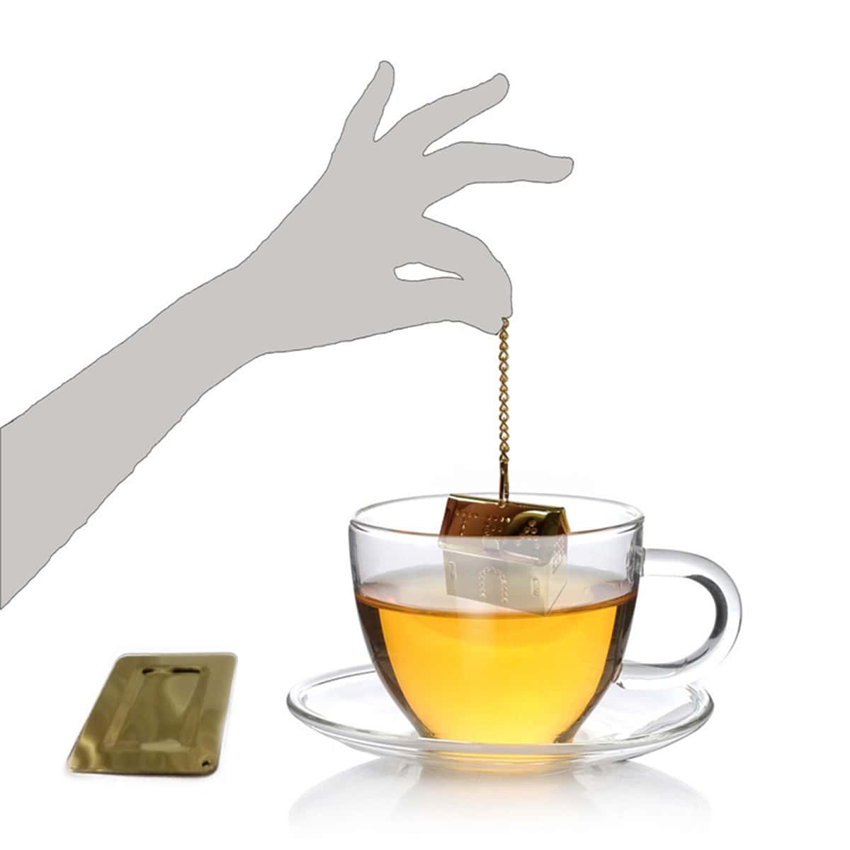 

Stainless Steel House Shaped Tea Strainer, Gold