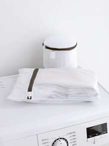 5 chiếc túi giặt máy giặt, túi giặt lưới mịn, túi đựng đồ lót cỡ lớn, mùa xuân, tối giản, áo mùa hè - trắng - Xem 3