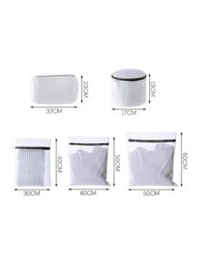 5 chiếc túi giặt máy giặt, túi giặt lưới mịn, túi đựng đồ lót cỡ lớn, mùa xuân, tối giản, áo mùa hè - trắng - Xem 6