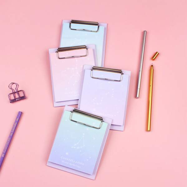 

1pc Random Constellation Print File Clip Board