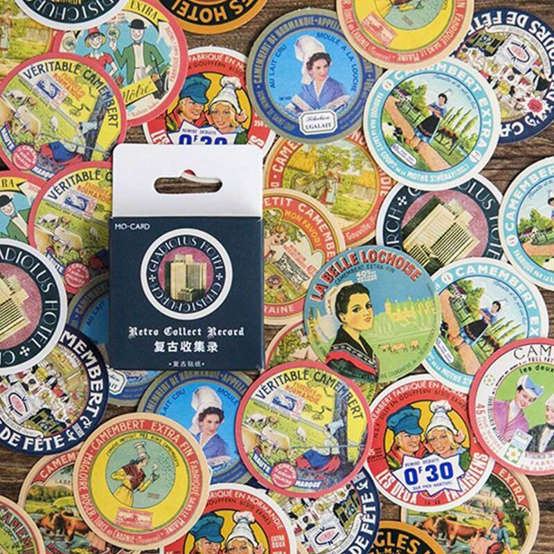 

1box Vintage Pattern Round Sticker