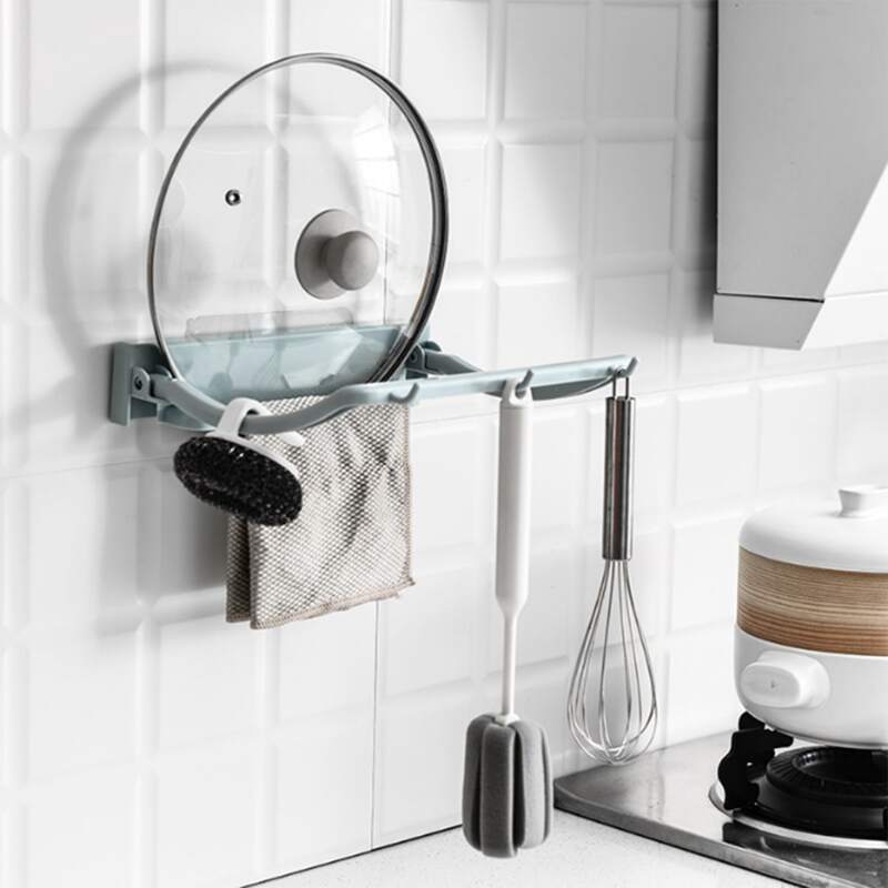 

1pc Wall Mounted Pot Lid Storage Rack, Multicolor