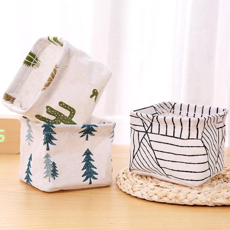

1pc Simple Pattern Storage Basket, Multicolor