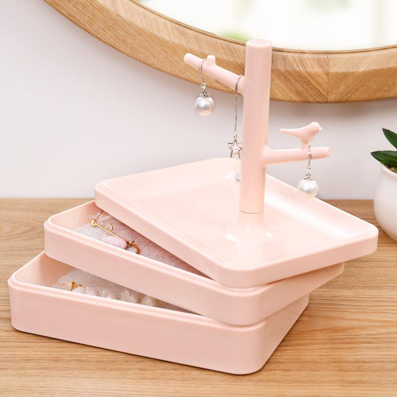

1pc Branch Design 3 Layered Jewelry Storage Box, Multicolor