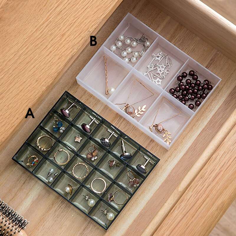 

1pc Transparent Multi-grid Jewelry Storage Box, Multicolor