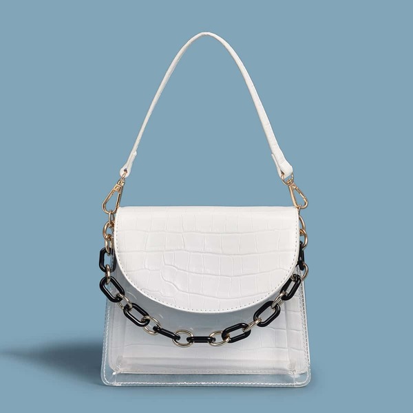 

Рельефная сумка-сэтчел, Белые