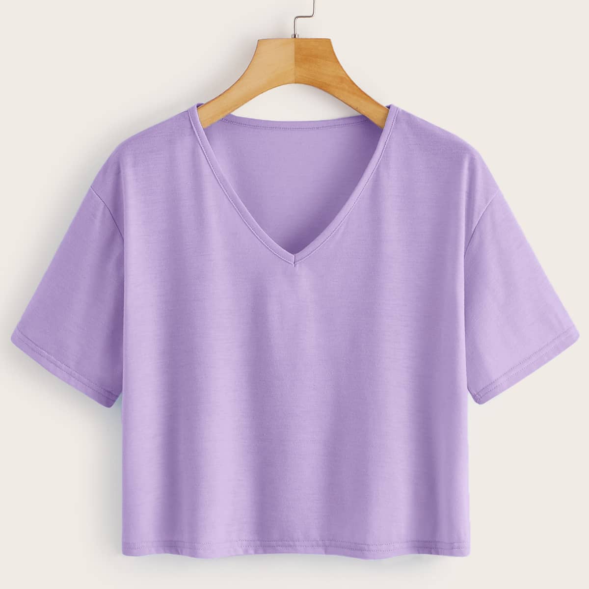 

V-neck Crop Purple Tee