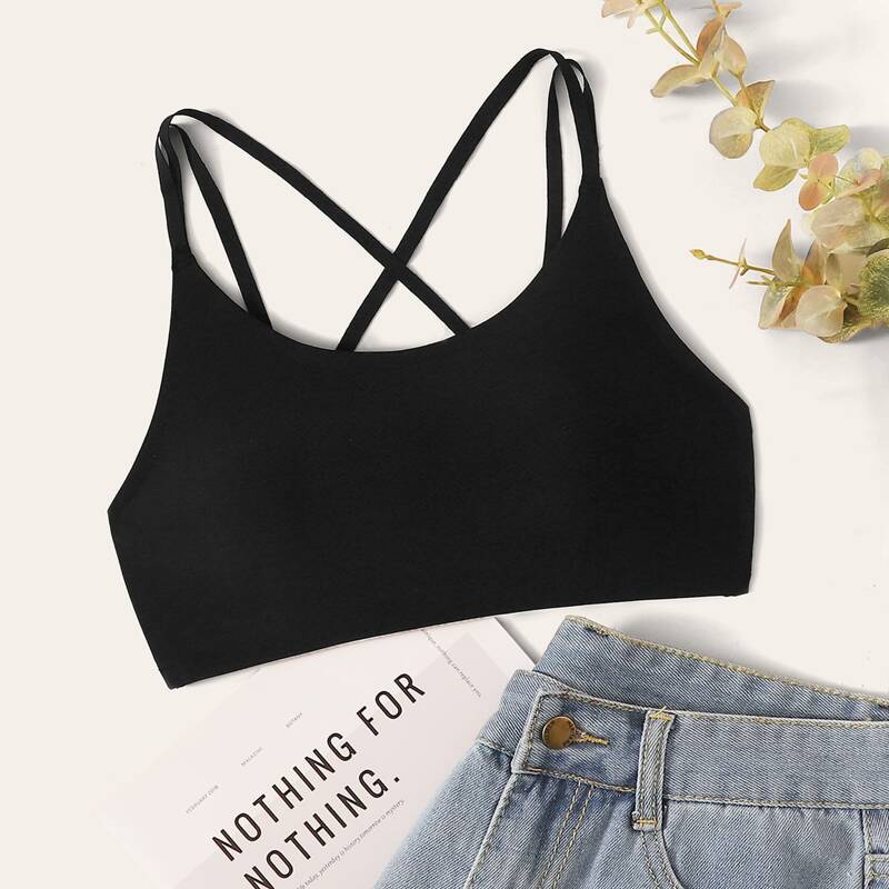 

Crisscross Back Bralette, Black