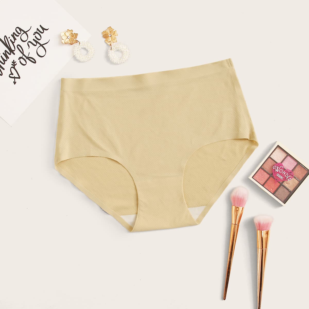 

Solid High Waist Panty, Nude