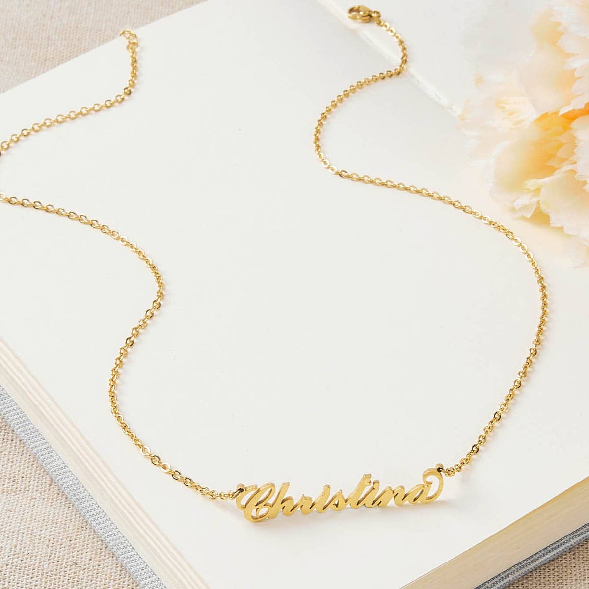

Christina Letter Charm Chain Necklace, Gold