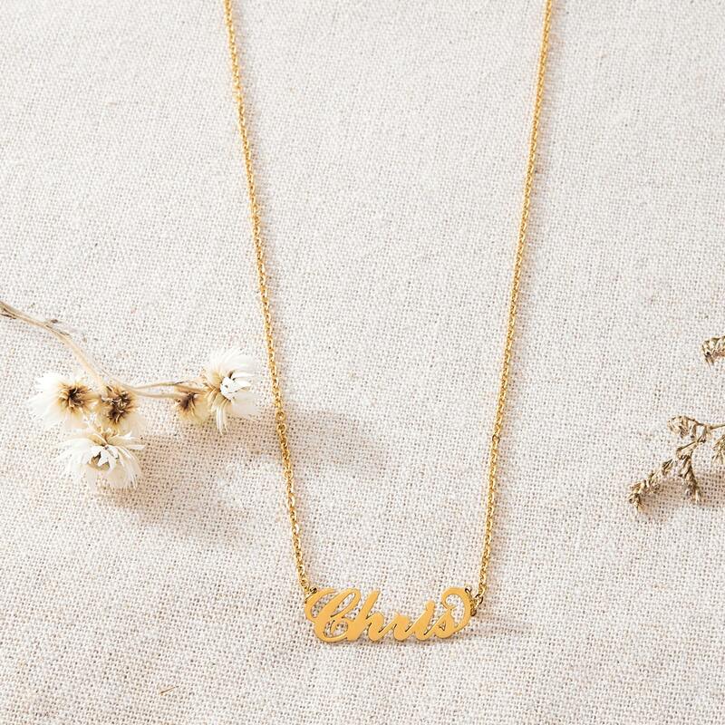 

Chris Letter Charm Chain Necklace, Gold
