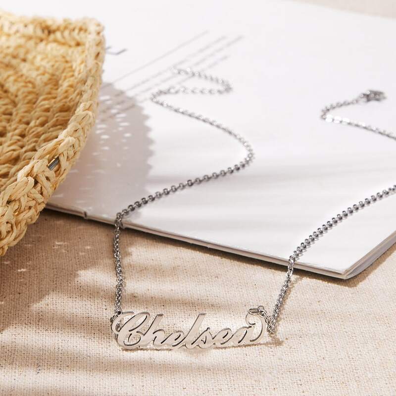 

Chelsea Letter Charm Chain Necklace, Silver