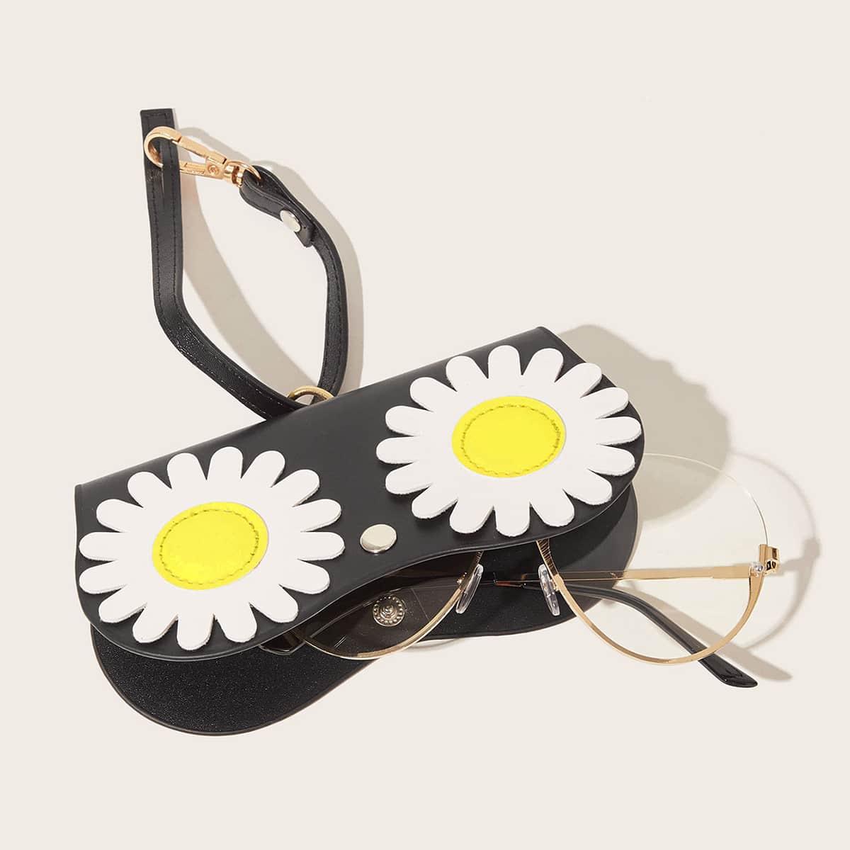 

1pc Daisy Pattern Glasses Case, Multicolor