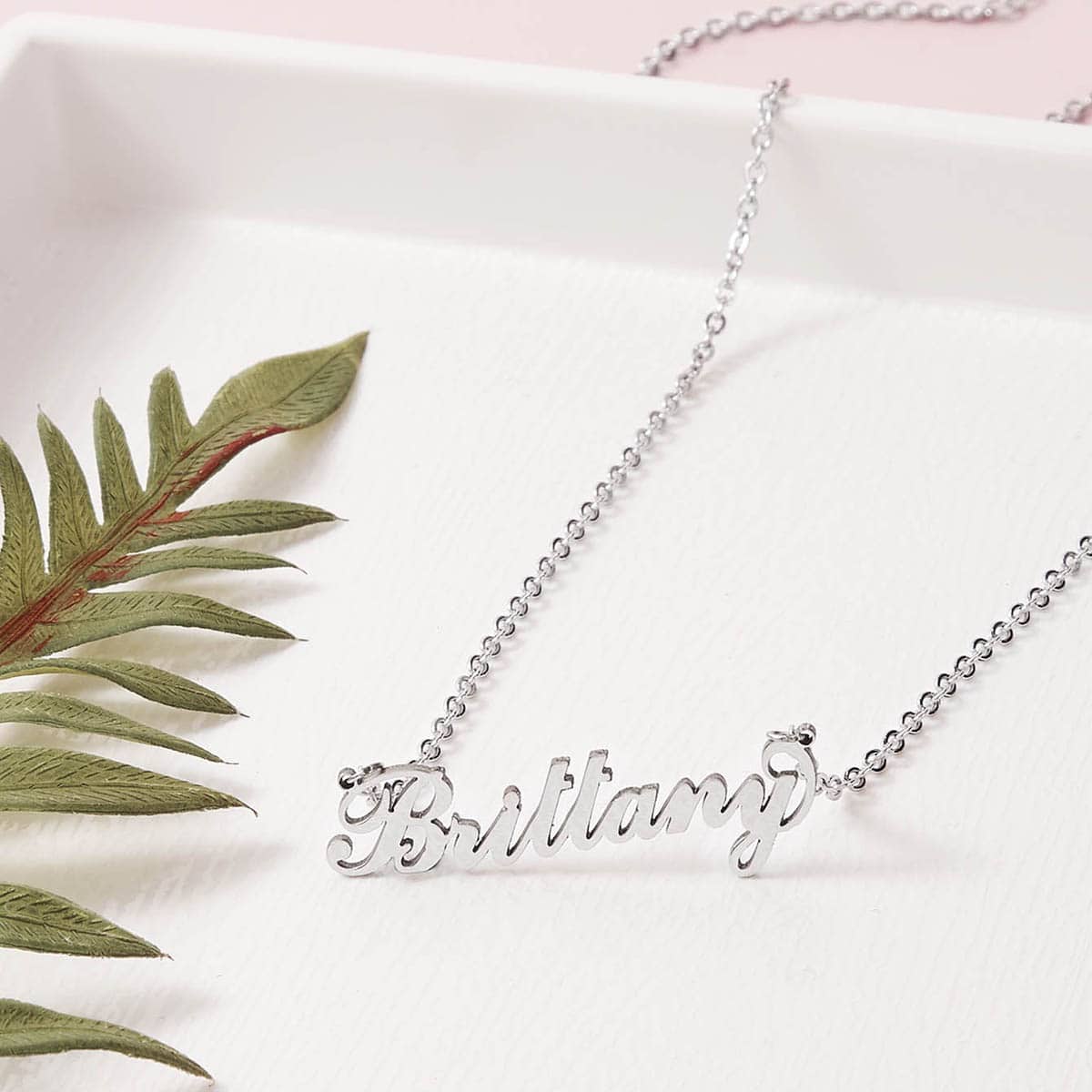 

Brittany Letter Charm Chain Necklace, Silver