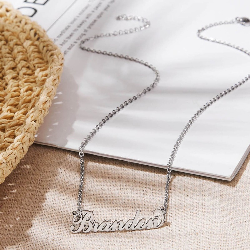 

Brandon Letter Charm Chain Necklace, Silver