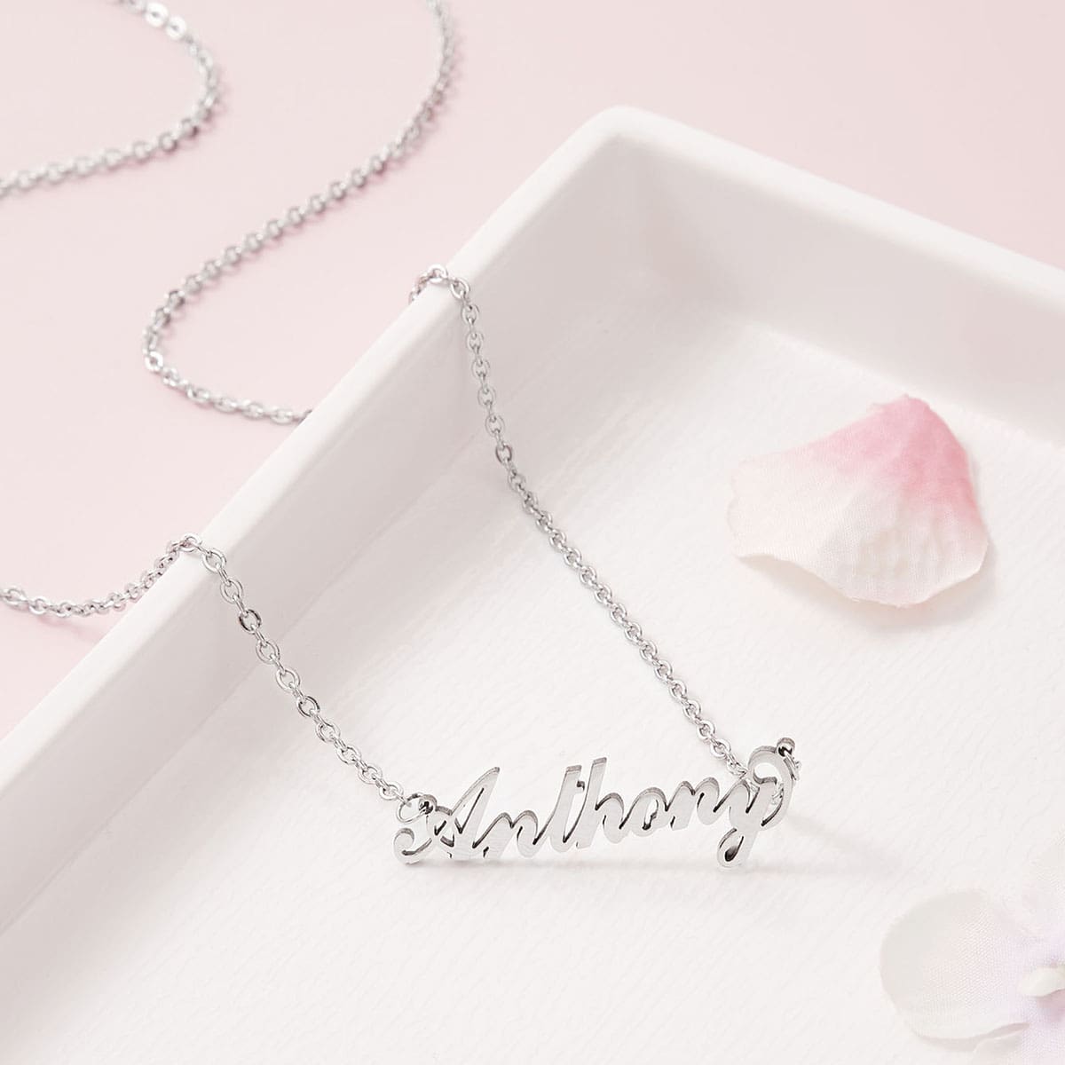 

Anthony Letter Charm Chain Necklace, Silver