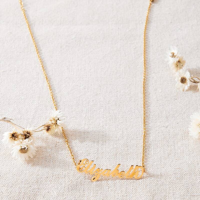 

Elizabeth Letter Charm Chain Necklace, Gold