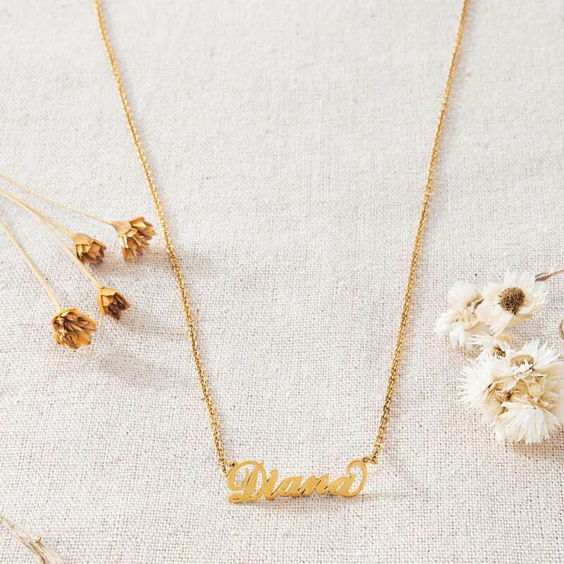 

Diana Letter Charm Chain Necklace, Gold