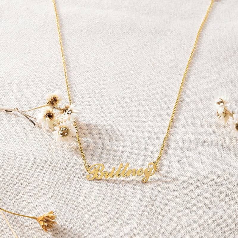 

Brittney Letter Charm Chain Necklace, Gold