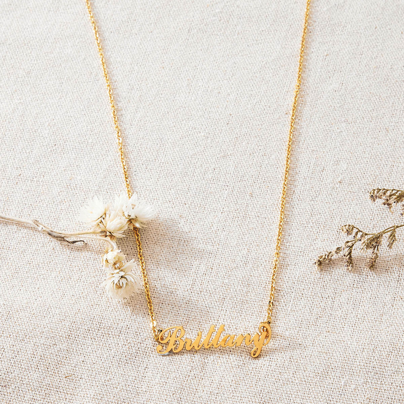 

Brittany Letter Charm Chain Necklace, Gold