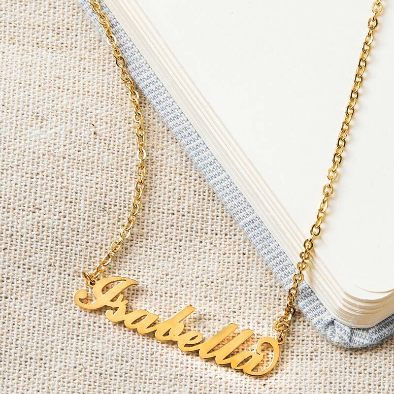 

Isabella Letter Charm Chain Necklace, Gold