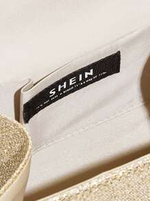 Glitter Bling,Shiny Glamorous,Elegant Mini Pearl Decor Glitter Flap Evening Bag Dinner Bag For Party Girl,Woman,For Female Perfect For Party,Wedding,Prom,Dinner/Banquet,For Best Gift For Women - Gold - View 4