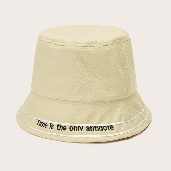 

Детская шапка с текстовой вышивкой, Бежевые