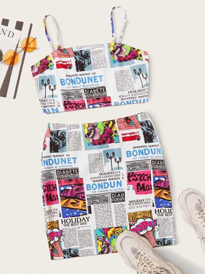 Multicolorido Carta ocasional Roupa de 2pçs