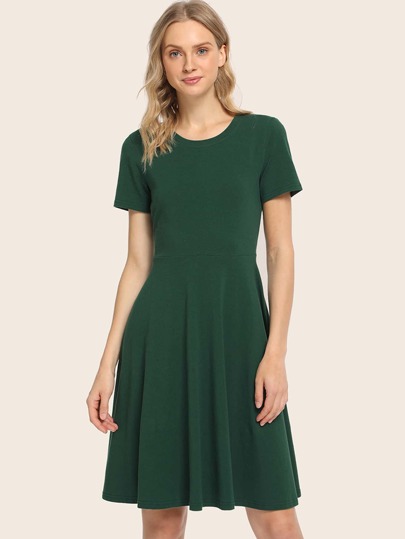 Solid Flowy Jersey Dress