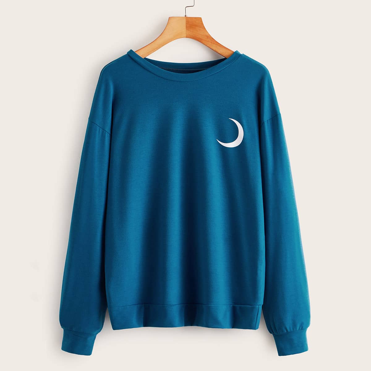 

Moon Print Sweatshirt, Blue