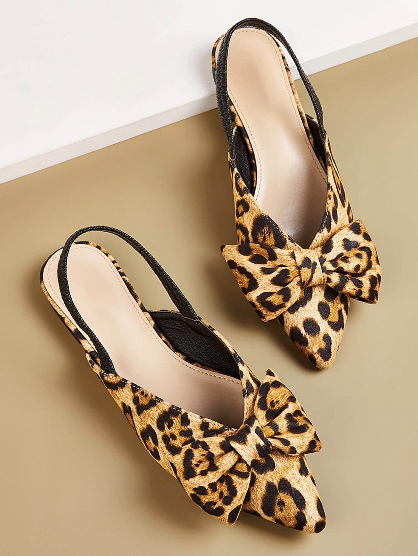 leopard flats with bow