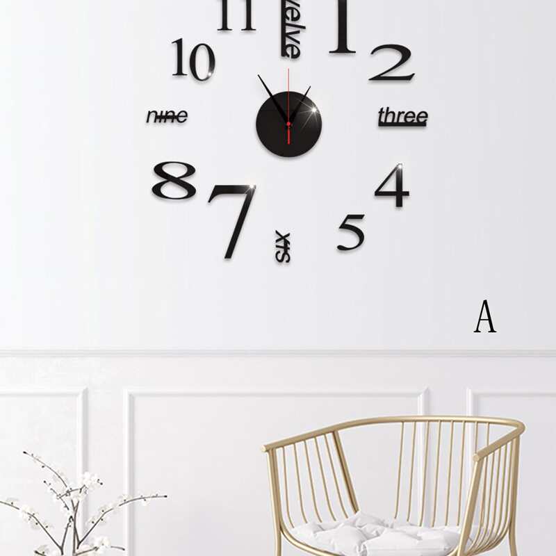 

1pc Mirror Surface Wall Clock, Multicolor